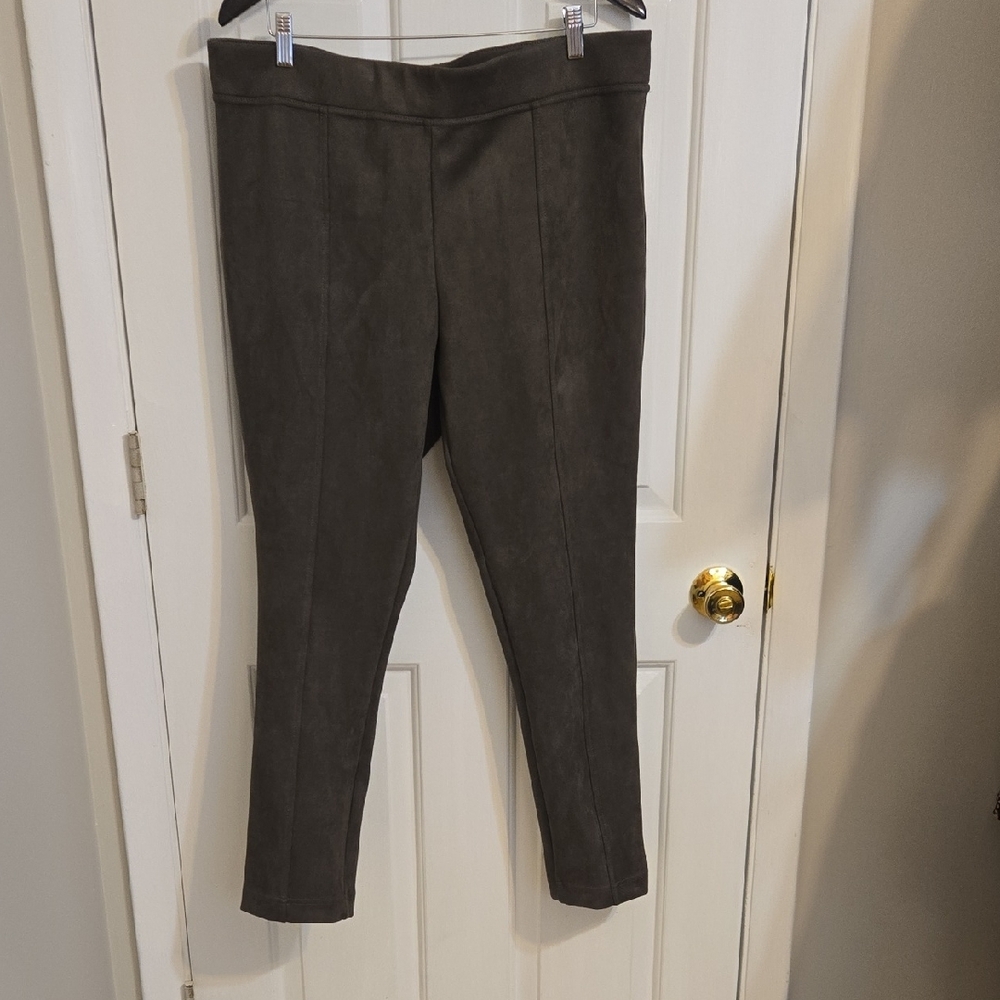 Andrew Marc Charcoal Suede Trousers